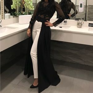 MAGNIFICENT CUSTOMIZED JUMPSUIT GOWN WITH DETACHABLE SKIRT BELT